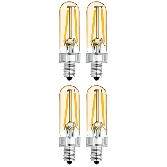 GE Lighting Vintage Style LED Light Bulb, 3 Watts (40 Watt Equivalent) Warm Candle Light, 150 lumens, Amber Glass, Candelabra Base, T6 shape (4 Pack)