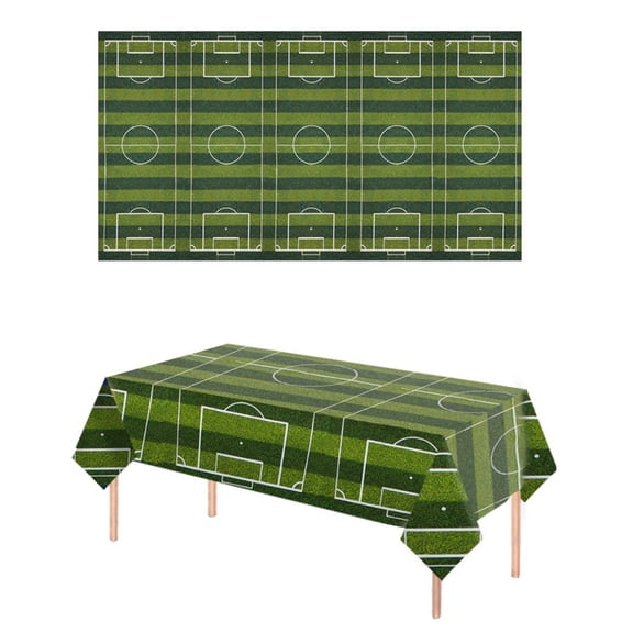 Football Tablecloth Party Decor Background Cloth, Soccer Field Pattern Table Cover For Sports Fans, Party Decoration Tabletop Cloth For Teenager & Events, 60X108 Inch (2