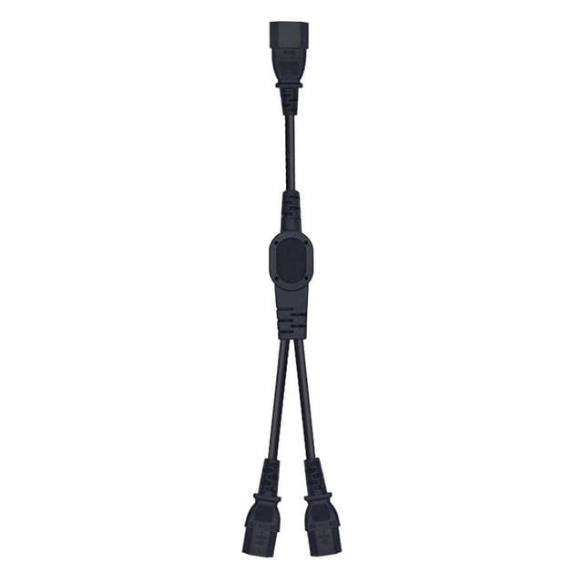 Negro IEC 320 C14 a 2 C13 Aptador de cable de extensión de fuente de alimentación de CA para PC PDU UPS Soledad Cable de extensión