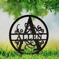 thumbnail image 4 of JASS GRAPHIX Allen 12" Black Aluminum Composite Monogrammed Garden Sign Last Name Signs for Yard Home Garden Personalized, 4 of 5