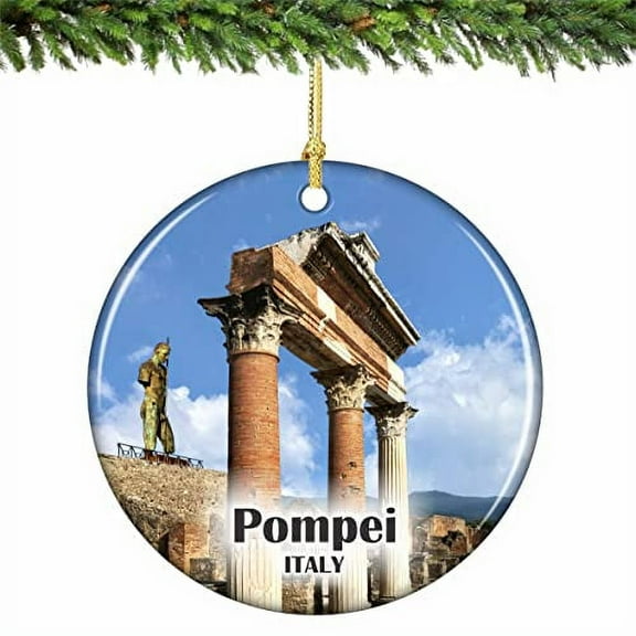 Pompei Italy Christmas Ornament Porcelain 2.75 Inches
