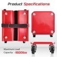 thumbnail image 4 of Ktaxon Snowmobile Dolly, 3 PCS 1500 LBS Capacity with 3”PUSwivel Casters for Smooth Moving & Scratch-Free Ski Protection, Red, 4 of 7
