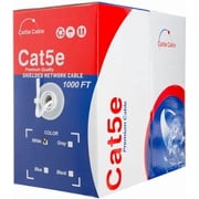 1000ft Cat5e FTP Shielded Solid 24AWG Bulk Network Cable Copper Clad Aluminum Wire Pull Box (White)