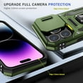 thumbnail image 2 of for iPhone 14 Pro Case with Slide Camera Cover，Built-in 360° Magnetic Rotate Ring Stand Magnetic Military Grade Shockproof Protective Case for Women and Men-Olive Green, 2 of 11