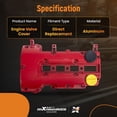 thumbnail image 6 of Aluminum Valve Cover Set for Chevy Cruze/Trax/Sonic/Volt/Encore 1.4L (11-19) - OEM 25198498, 25198874, 55573746, 264-968 - Red Engine Valve Cover w/Gasket & Bolts, 6 of 6