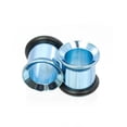thumbnail image 2 of Tunnels Anodized Metallic Aqua with O- Rings - Sold as a Pair Surgical Steel, 2 of 5