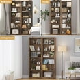 thumbnail image 6 of FANRAL 75" Open Bookshelf, 24" Wide 6 Tier Storage Organizer with Adjustable Shelving, Freestanding Anti-Tipping Display Shelf for Home Office Study,Brown Bookcase, 6 of 6