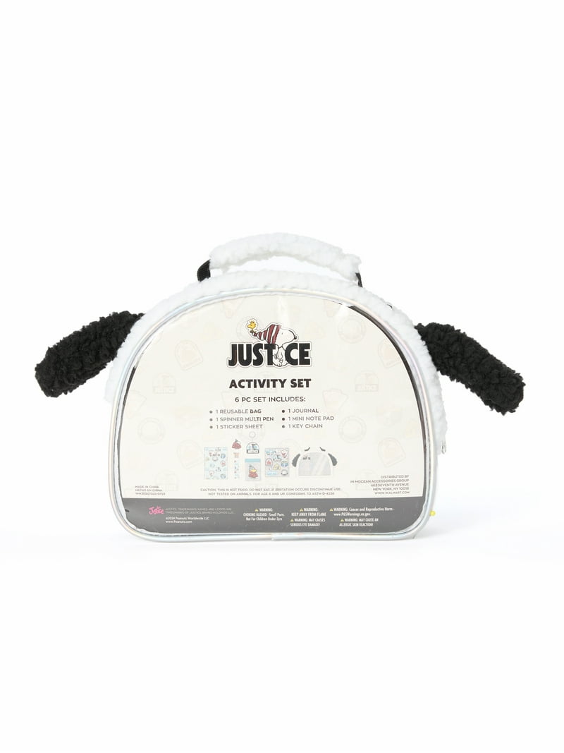 Lot De 6 Accessoires De Voyage Snoopy Justice - Neuf - Coussin, Stickers, Stylos...