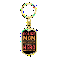 thumbnail image 4 of Police Mom Hero Stainless Steel or 18k Gold Premium Swivel Dog Tag Keychain, 4 of 10