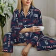 thumbnail image 6 of Fuzoiu Nautical Style Sailboat Print Women's Long-Sleeved Pajama,Lounge Button Down Nightwear,Womens Notch Collar Pajama Set-Medium, 6 of 7