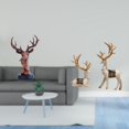thumbnail image 2 of 3 Pieces Deer Head Figurine Elk Statue Reindeer Sculpture Durable Resin Decor for Living Room Office Tabletop, 2 of 8