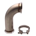 thumbnail image 1 of 3" Inch Stainless Steel 90  degree Elbow Adapter Exaust Downpipe Flange, 1 of 7
