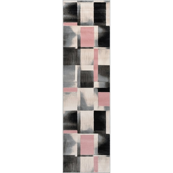 Well Woven Good Vibes Louisa Modern Geometric Blush Pink 2'7" x 9'10" Runner Rug