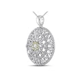 thumbnail image 2 of FB Jewels 14kt White Gold Womens Round Diamond Mandala Circle Pendant 1 Cttw, 2 of 2