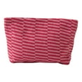 thumbnail image 2 of Vrorvz Makeup Bag Knitted Yarn Cosmetic and Pencil Case with Stripe Color Blocking for Stylish Storage and Organization 9.8"x2.4.7"x6" Red, 2 of 8