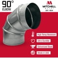 thumbnail image 3 of Codo de conducto ajustable, 90 grados, HVAC Mitchell Metal, 4 pulgadas, 3 of 6