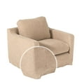 thumbnail image 2 of Benjara Fabric Upholstered Modern Armchair with Back Cushion, Beige, 2 of 3