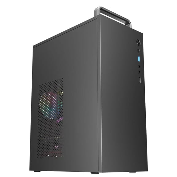LDPCSJ T-2 3.0 Portable Micro ATX Case Mini Tower Computer Case with Anti-Vibration Design, Black, T-2 3.0(BK)