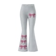thumbnail image 7 of Women High Rise Flare Sweatpants Wide Leg Baggy Fitness Pants with Pockets Stretch Flattering Casual Loungewear, 7 of 7