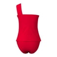 thumbnail image 6 of JIAYUE Women Swimsuit Sets One-Shoulder Asymmetrical Neck Solid Color Two Piece Gathering Tankini Sexy High Waist Bikini Split Skirt Pool Female Swimwear, 6 of 6