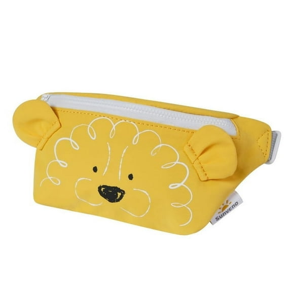 Sunveno Kids Fanny Pack Small Cartoon Crossbody Bag Purse Waist Backpack, Yellow Lion
