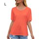 thumbnail image 1 of Camiseta de mujer de manga corta con cuello redondo Sexy Hollow Summer Top suelto, naranja, L Methold AP001234-11, 1 of 7