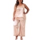 thumbnail image 2 of GRACE & GRANDEUR Pijama de Talla Grande para Mujeres Conjunto Sin Mangas Blusa Suave y Pantalones con Bolsillos Ropa de Noche 1X Champagne, 2 of 6