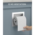 thumbnail image 2 of Recessed Toilet Paper Holder, Stainless Steel Durable Tissue Roll Holder Wall Mount for Bathroom Space Saving Design with Mounting Bracket, in Wall Toilet Paper Dispenser Insert, White, 2 of 9