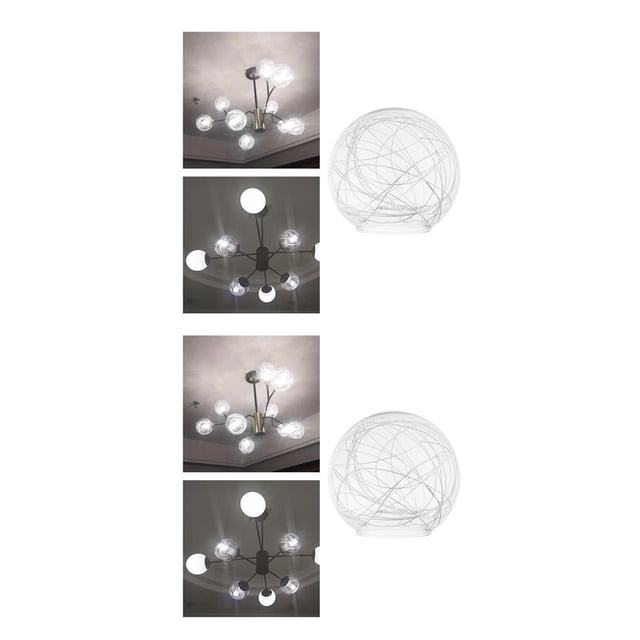 Injueey Vintage Industrial Pendant Glass Light Lamp D Globe Hanging Shade Ceiling Lamp Alambre transparente 13 cm 2Conjunto