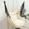 thumbnail image 3 of SELLCLUB Hammock Chair Swing for Indoor Outdoor Large Hanging Rope Seat with 2 Pillows & Storage Bag, 550 Lbs, 3 of 6