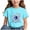 Sky Blue, variant on AUNVITO Summer Unisex Kids Breathable Tee | Printed Pattern T-shirt with Short Sleeves for Children In The Back Of School Season Round Neck Half Sleeve Casual Versatile Top