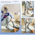 thumbnail image 2 of 5 Pairs Vintage Floral Crew Socks for Women, Soft Cotton Embroidered, Cottagecore Ruffle Socks for Casual & Dress Wear, 2 of 7