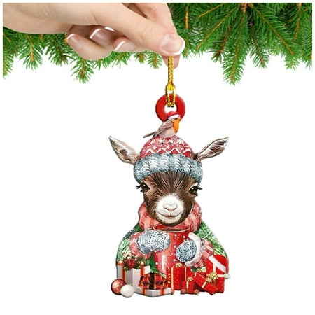 

Pendants Acrylic Sided Decorations Gifts Party Ornaments Christmas Double Christmas Cat Craft Squirrel Christmas