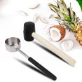 thumbnail image 2 of Juego de herramientas para romper cocos de acero inoxidable 304 de grado alimenticio con mango de madera y martillo de goma, 2 of 8
