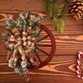 thumbnail image 4 of Guirnalda de rueda de carreta roja de Navidad Guirnalda de coronas de invierno con pinos y bayas Likrtyny  6sx2ta1ce0qx9ga5, 4 of 9