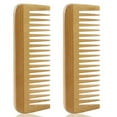 thumbnail image 1 of 2X Thick Solid Wood Comb Wide Tooth Comb Portable Styling Massage Anti-Static Hair Comb Handleless Hairdressing Comb, 1 of 9