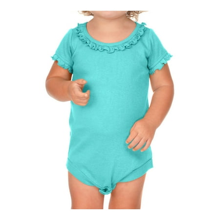 

Kavio I1C0559 Infants Sunflower Short Sleeve Onesie-Caribbean Blue-6M