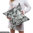 thumbnail image 4 of Ambesonne Flora Fabric by the Yard Upholstery, Greyscale Bloom Motifs, 1 Yard, Charcoal Grey Pale Grey, 4 of 4