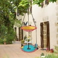 thumbnail image 5 of Solar Cascade Hanging Bird Bath Fountain, Double Layer Outdoor Hummingbird Bath with Feeder, Solar Powered Birdbath Water Kit, Decor for Patio Yard Garden, 5 of 6