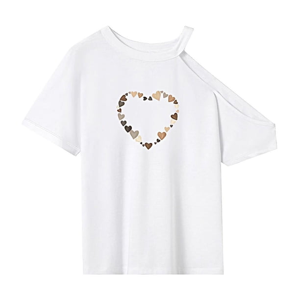 Camiseta de mujer de verano simple transpirable cuello redondo camiseta para ir de compras regalo de las señoras S