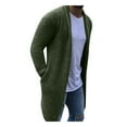 thumbnail image 4 of jsaierl Mens Cardigan Sweater Long Sleeve Knit Sweater Solid Casual Open Front Soft Mid-Length Sweater Jacket Top with Pockets, 4 of 9