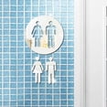 thumbnail image 1 of Señales de baño Colco identificación acrílica autoadhesiva trasera para puerta de baño blanco, 1 of 8
