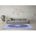 thumbnail image 3 of Ahgly Company Machine Washable Indoor Square Medallion Blue Traditional Area Rugs, 3' Square, 3 of 4