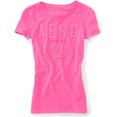 thumbnail image 1 of Aeropostale - Camiseta gráfica para mujer con ojales Aero Nyc, rosa, pequeña, 1 of 2