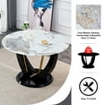 thumbnail image 4 of Juiluna 48" Sintered Stone Dining Table With MDF Legs Imitation Marble Desktop Circular Modern Dining Table For Living Room Restaurants, 4 of 9