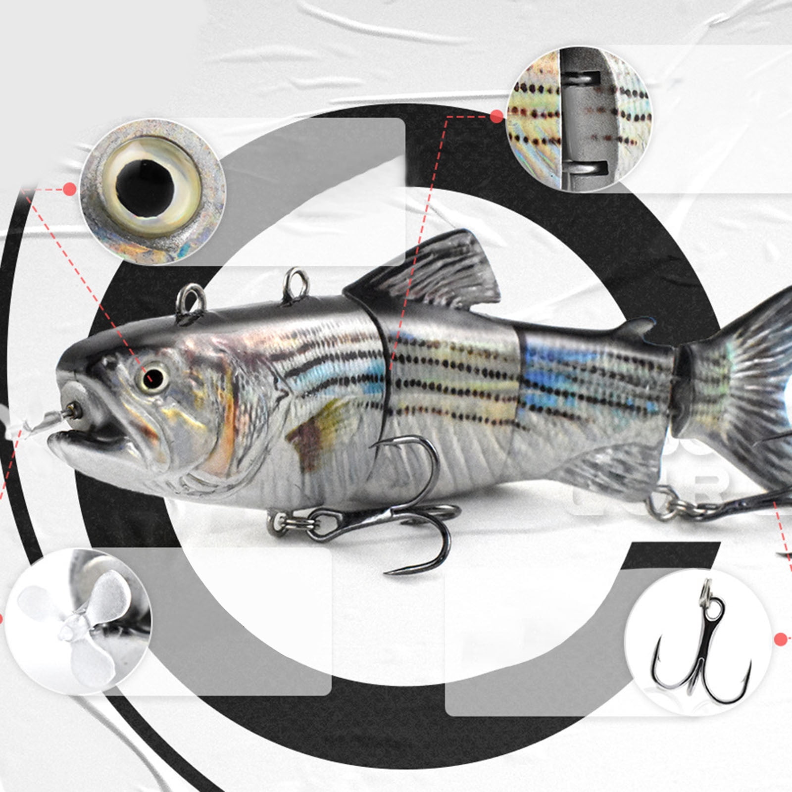 130mm Electronic Self-Propelled Fishing Lure – Rechargeable LED Swimbait with Realistic Tail Motion, Ready-to-Fish Multi-Style Kit for Freshwater/Saltwater