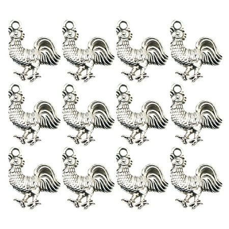 

NUOLUX 50pcs Alloy Rooster Pendants DIY Chinese Zodiac Charms Jewelry Making Accessory for Necklace Bracelet
