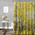 thumbnail image 2 of Orinice Trees Yellow Leaves Grove Bathroom Decor Set with Hooks, Colorful Luxurious Polyester Fabric Fashion Shower Curtain, Chic Modern Design, Waterproof, Easy Installation 36x72, 2 of 7
