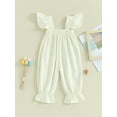 thumbnail image 2 of Baby Girls Jumpsuit, Fly Sleeve Solid Summer Casual Rompers Clothes with Pockets, 2 of 9