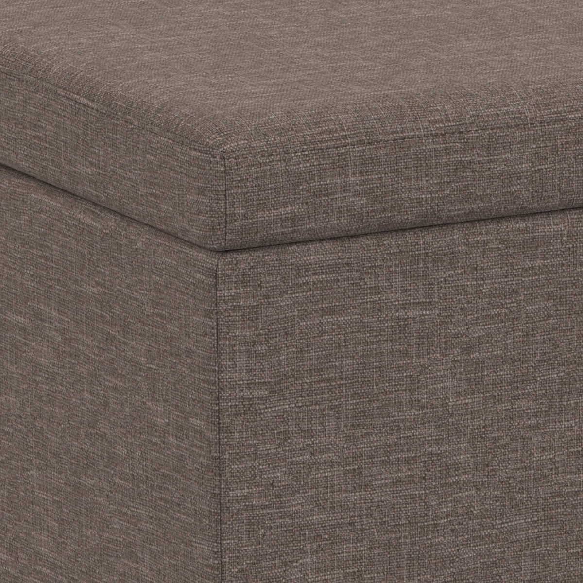 Avalon 54 inch Wide Contemporary Extra Large Storage Ottoman Bench in Fawn Brown Polyester Linen Fabric